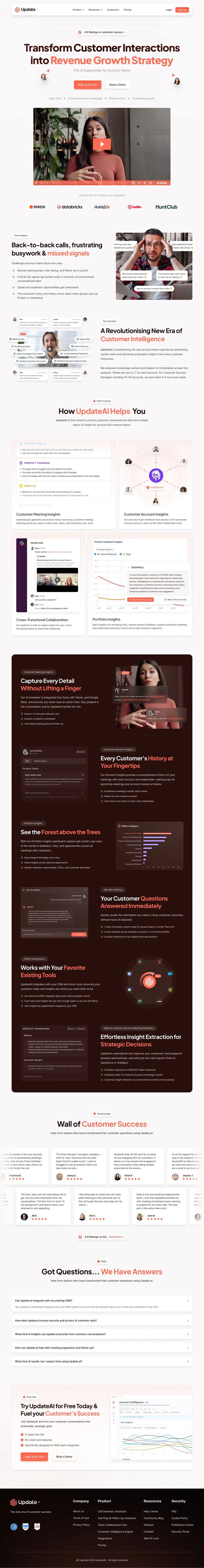 Update.ai full-page design