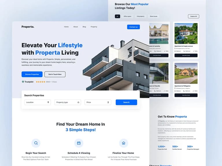 Properta design mockup